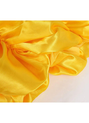 JerrisApparel Princess Dress Off Shoulder Layered Costume for Little Girl (5 Years, Yellow with Accessories)