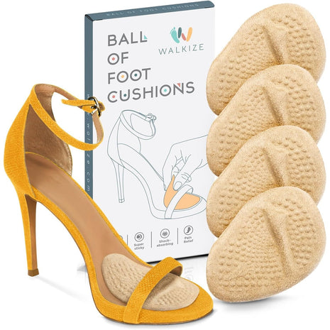 Walkize Metatarsal Pads Women | Heel Inserts for Women | Ball of Foot Cushions (2 Pairs Foot Pads) All Day Pain Relief and Comfort One Size Fits Shoe Inserts