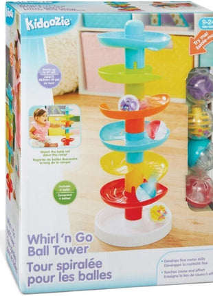 Kidoozie - Whirl 'N Go Ball Tower - Toddler Ball Drop Toy | Drop a ball & watch it spiral, whirl & pop out below - visual tracking & motor practice on joyful repeat, Ages 9-24 Months