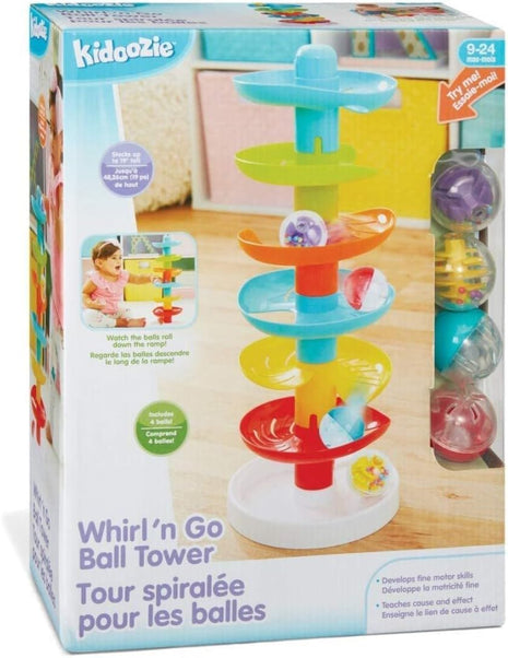 Kidoozie - Whirl 'N Go Ball Tower - Toddler Ball Drop Toy | Drop a ball & watch it spiral, whirl & pop out below - visual tracking & motor practice on joyful repeat, Ages 9-24 Months