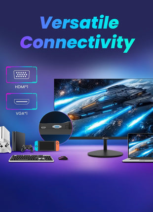 ArcticPro 22 inch 100Hz Monitor, Full HD (1920 x 1080p) Computer Monitor, 105% sRGB, 3000:1 Contrast, 3-Sided Frameless, Ultra Slim, VESA, LowBlue Mode, Tilt Adjust, HDMI *1, VGA*1