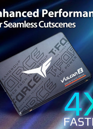TEAMGROUP T-Force Vulcan Z 512GB SLC Cache 3D NAND TLC 2.5 Inch SATA III Internal Solid State Drive SSD (R/W Speed up to 530/470 MB/s) T253TZ512G0C101