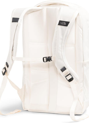 The North Face Women's Jester Luxe Laptop Backpack, Gardenia White | 28L capacity, padded 16 in computer sleeve, FlexVent suspension system, water bottle pockets, stands unsupported