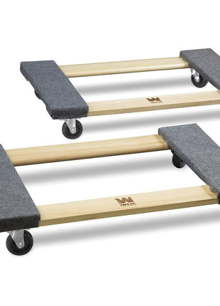 WEN 1320 lbs. Capacity 18 in. x 30 in. Hardwood Furniture Moving Dolly, Two Pack