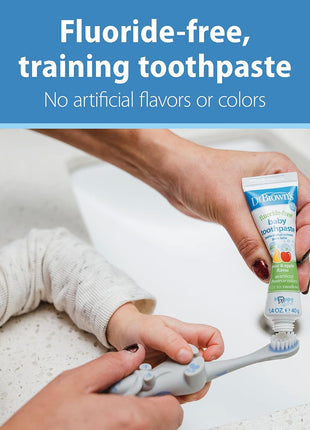 Dr. Brown's Fluoride-Free Baby Toothpaste, Safe to Swallow, Apple Pear, 1-Pack, 1.4oz/40g, 0-3 Years