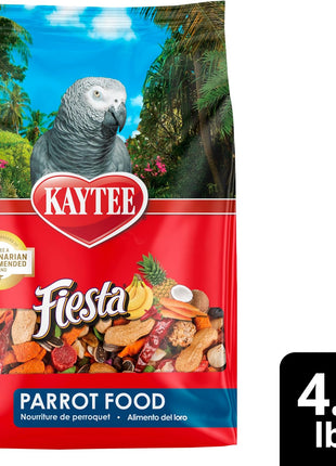 Kaytee Fiesta Parrot Food, Nutritious and Fun Blend, Supports Skin, Feather, Digestion, Brain and Heart Health, 4.5 pounds