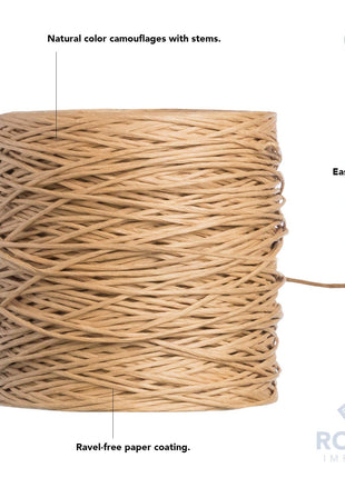 Royal Imports Bind Wire Wrap Twine, Paper Fiber Covered Waterproof Metal Wire Rustic Vine for Flower Bouquets, Floral Wrapping, Art Craft Projects - 26 Gauge (673 Ft) - Natural