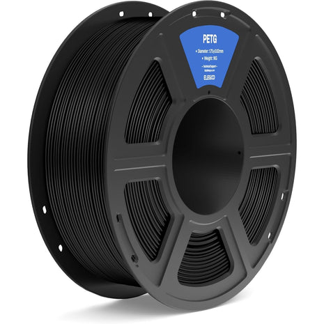 ELEGOO PETG Filament 1.75mm Black 1KG, 3D Printer Filament Dimensional Accuracy  0.02 mm, 1kg Spool(2.2lbs) Fits for Most FDM 3D Printers