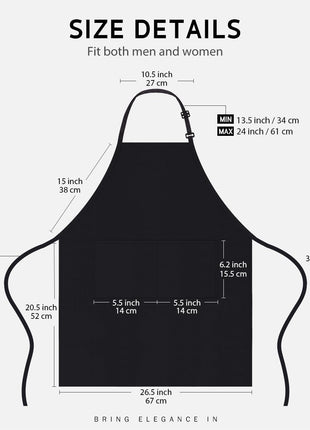 Syntus Apron for Men Women, Adjustable Cooking Kitchen Chef Aprons with 2 Pockets