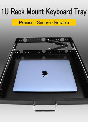 1U Rack Mount Sliding Keyboard Tray Cantilever for Server Data Network Rack | Properly Sized