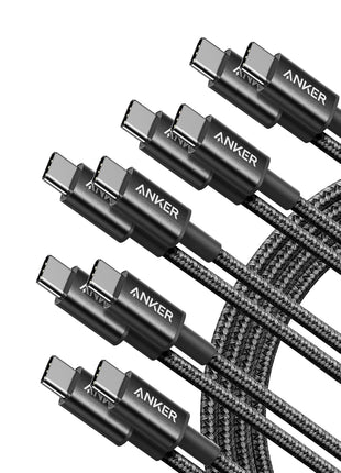 Anker USB C to USB C Cable, Type-C 60W Fast Charging Cable (6FT, 2Pack) for iPhone 16 Series, iPad mini 6 and More (Black)