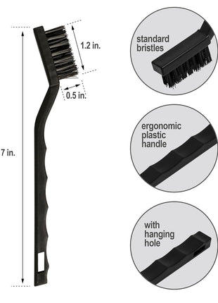 6Pcs Wire Brush Set, Stainless Steel/ Brass/ Nylon Bristle Brushes for Cleaning Rust, Scratch Wire Brushes for Cleaning Welding Slag, Paint and Dirt Removal