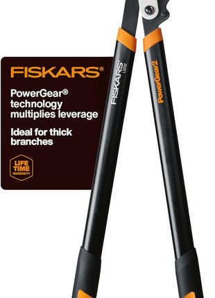 Fiskars 32-Inch Loppers for Tree Trimming, Heavy Duty, Low-Friction Sharp Steel Blade, Branch Cutter up to 2-Inch Diameter Cut Capacity, PowerGear2 Technology that Multiplies Power for Less Effort
