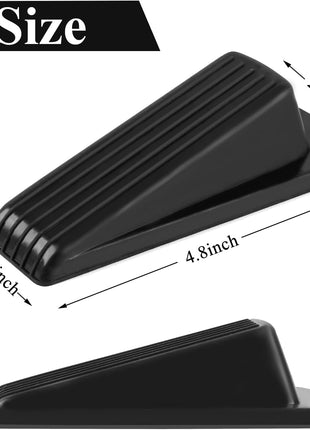 4 Pack Door Stoppers for Bottom of Door, Rubber Door Stopper Wedge, Sturdy Stackable Door Stops for Floor