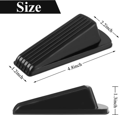 4 Pack Door Stoppers for Bottom of Door, Rubber Door Stopper Wedge, Sturdy Stackable Door Stops for Floor