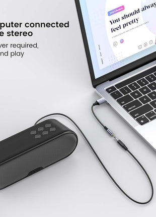 MOSWAG USB to 3.5mm Jack Audio Adapter 0.65Feet/20cm, External Sound Card Support Mic TRRS Headset with 3.5mm Aux Stereo Converter Compatible with Windows, PC, Laptop, Mac, Linux, Desktops, PS4