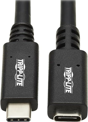 TRIPP LITE USB-C Extension Cable (M/F), USB 3.2 Gen 1, Thunderbolt 3, Black, 5 Gbps, 60W Power Delivery Charging, 20 Volts 3 Amps, 3 Feet / 0.9 Meters, Lifetime Manufacturer's Warranty (U421-003)