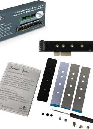 VANTEC M.2 NVME PCIE X4 Low Profile Adapter with 110 Length Support