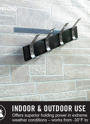 VELCRO Brand Industrial Strength Fasteners | Extreme Outdoor Weather Conditions | Heavy Duty Strength Holds up to 15 lbs | 4 x 2 inch Strips, 3 Sets, Black (VEL-30758-USA)