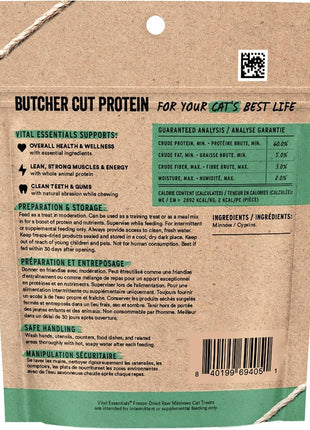 Vital Essentials Minnows Cat Treats, 0.5 oz | Freeze-Dried Raw | Single Ingredient | Grain Free, Gluten Free, Filler Free