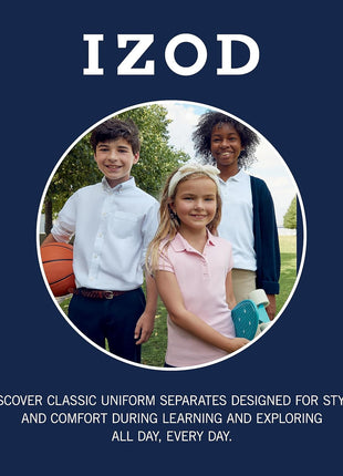 IZOD Girls School Uniform Sensory-Friendly Pleated Scooter, Khaki, 10