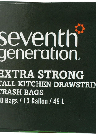 Seventh Generation Drawstring Kitchen Trash Bags 13 gal, 20 Bags