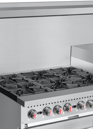 KoolMore 60 in. 6 Burner Commercial Liquid Propane Range with 24 in. Griddle and Broiler (KM-CRGB60-LP)