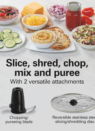 Hamilton Beach Food Processor & Vegetable Chopper for Slicing, Shredding, Mincing, and Puree, 10 Cups + Easy Clean Bowl Scraper, Stainless Steel (70730)