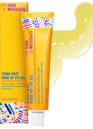 Good Molecules Yerba Mate Wake Up Eye Gel - Hydrating Under Eye Gel Cream with Hyaluronic Acid and Caffeine - Target Dark Circles and Puffiness - Skin Care for Face