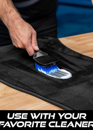 Viking Carpet Cleaning and Scrub Brush for Floor Mats, Cleaning Brush for Car Interior and Home, Black and Blue, 8.3 inch x 2.5 Inch