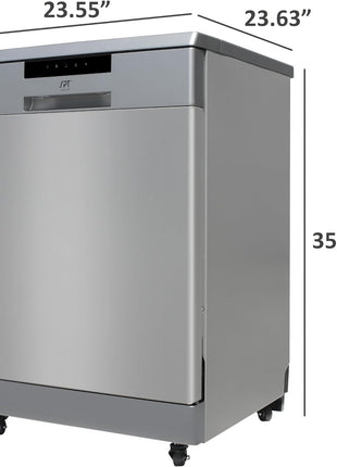 SPT SD-6513SSA 24′′ Wide Portable Dishwasher with ENERGY STAR, 6 Wash Programs, 10 Place Settings and Stainless Steel Tub – Stainless