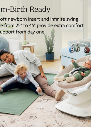 UPPAbaby Mamaroo Smart Swing â€“ Customizable Soothing Modes with MotionSync Technology â€“ Infant Recline + Bluetooth Enabled â€“ Included Newborn Insert â€“ Camila (Dark Green MÃ©lange)