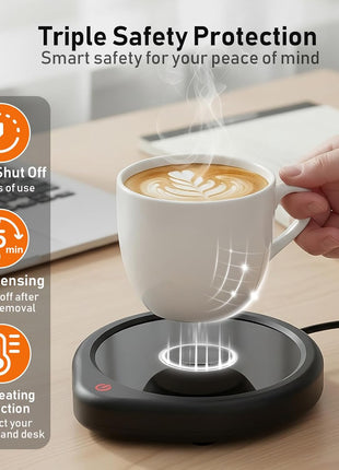 Coffee Mug Warmer, Cup Warmer for Desk with Auto Shut Off Smart Temperature Settings, Electric Beverage Tea Water Milk Heater for All Cups and Mugs, Heating Plate Candle Wax Warmer