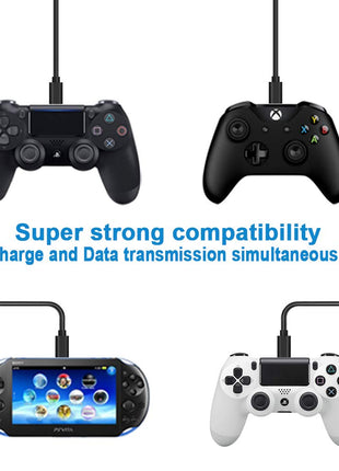 SIOCEN 3Pack 10FT PS4 Charger Cord for Xbox One Controller,PS4 Charging Cable,Micro USB Cable for Xbox One S/X Slim Elite Controller,PlayStation 4 Games,Dualshock 4 Controller Data Sync Cord
