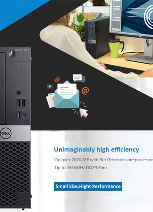 Dell OptiPlex 7070 SFF Desktop Computer PC, Intel 8 Core i7-9700 3.0GHz up to 4.70GHz,32GB DDR4 Ram New 1TB NVMe M.2 SSD,AX210 Built-in WiFi 6E,Windows 11 Pro, Wireless Keyboard & Mouse (Renewed)