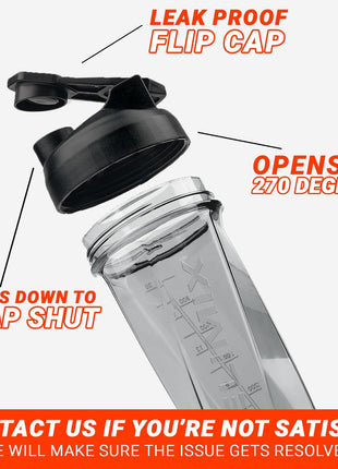 HELIMIx 2.0 Vortex Blender Shaker Bottle Holds upto 28oz | No Blending Ball or Whisk | USA Made | Portable Pre Workout Whey Protein Drink Shaker Cup | Mixes Cocktails Smoothies Shakes | Top Rack Safe