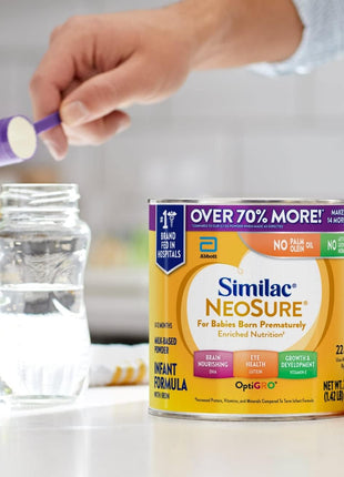 Similac NeoSure Premature Post-Discharge Baby Formula Powder | Infant formula for preemies designed to support development & excellent growth, in 22.8 oz value-size can, 4 pack