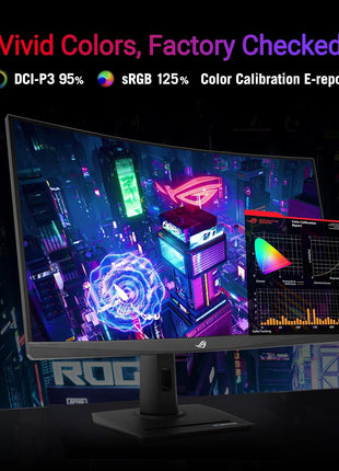 ASUS ROG Strix 32" 1440P USB-C Curved HDR400 Gaming Monitor (XG32WCMS) - QHD (2560x1440), 280Hz, 1ms, Fast VA, Extreme Low Motion Blur Sync, DisplayWidget, Tripod Socket, AI Gaming, 3 yr Warranty