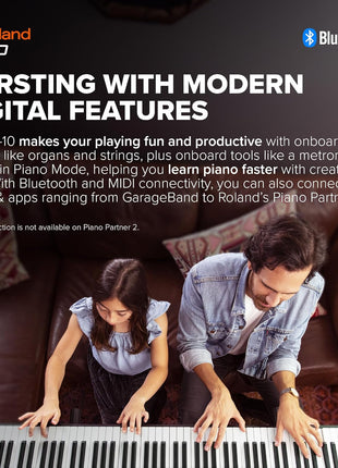 Roland FP 10 | Compact 88 Note Digital Piano | SuperNATURAL Piano Tones | Authentic Acoustic Feel Keyboard | Great for Beginners & Experienced Players | Bluetooth & MIDI Connectivity