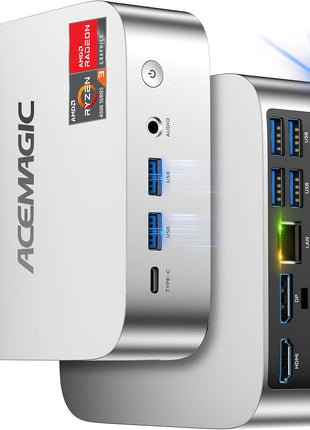ACEMAGIC Mini PC 4300U -Beat 3500U/3300U/N150/N95, 16GB DDR4 256GB SSD Mini Computers, 28W MAX Small Desktop 4K Triple Display/WiFi/VESA for Home Office Business Education, Preinstalled WIN11 Pro