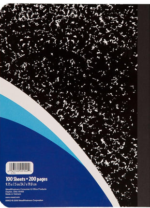 Mead Primary Composition Book, Primary Ruled Journal, Grades K-2, 7-1/2 inch x 9-3/4 inch, 100 Sheets, Blue Marble (09902)