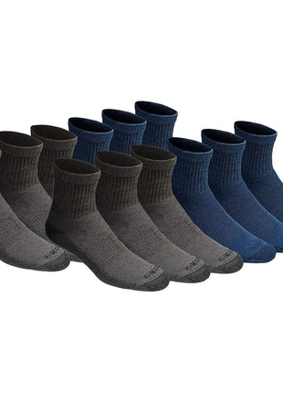 Dickies Men's Dri-Tech Moisture Control Quarter Socks (6, 12, 18 Pairs), Black (6 Pairs), Large