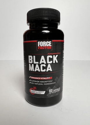 Force Factor Black Maca Root Vitality Supplement for Men with Superior Absorption and Power, Natural Maca Negra Extract, Fundamentals Series, 1000mg, 60 Capsules (Pack of 3)