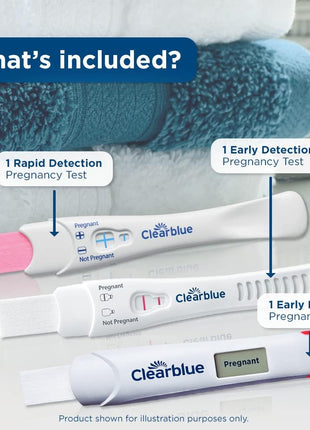 Clearblue Triple Assurance Pregnancy Test Kit, Home Pregnancy Tests, 3 Ways to Test, 3 Ct