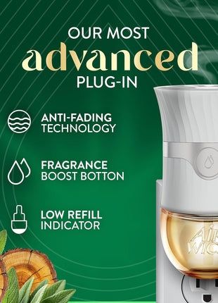 Air Wick Plug in Scented Oil Refill, 5ct, White Sage & Mahogany, Air Freshener, Essential Oils