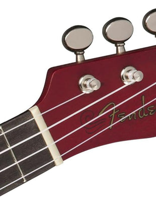 Fender Venice Soprano Ukulele - Cherry Bundle with Gig Bag and Tuner
