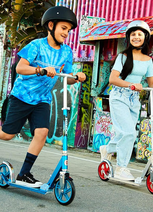 Razor A5 Lux Kick Scooter for Kids Ages 8+ - 8" Urethane Wheels, Anodized Finish Featuring Bold Colors and Graphics, for Riders up to 220 lbs