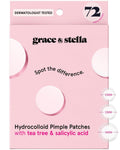 grace & stella Award Winning Multi-Size Pimple Patches for Face - Dermatologist Tested Acne Patches for Face - Hydrocolloid Patch for Breakouts, Whiteheads - Vegan Pimple Patch (Clear, 72 Pack)