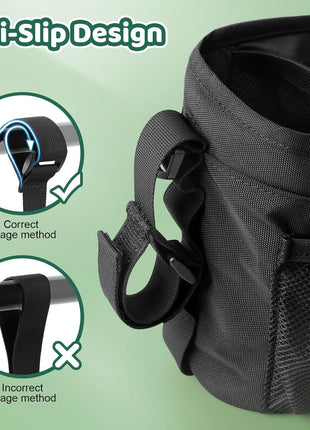 Guiseapue Universal Stroller Organizer with Cup Holder: Baby Essentials, Stroller Caddy Accessories with Detachable Phone Bag, Non-Slip Straps, Fits for Uppababy, Baby Jogger, New Moms Baby Gifts