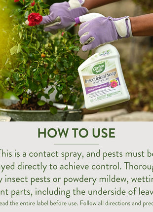 Garden Safe Brand Insecticidal Soap Insect Killer, 32 Fluid Ounces, For Organic Gardening, Kills Bugs Through Contact
